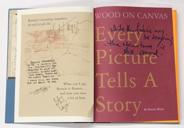 Página de título firmada: Wood on Canvas — Every Picture Tells A Story